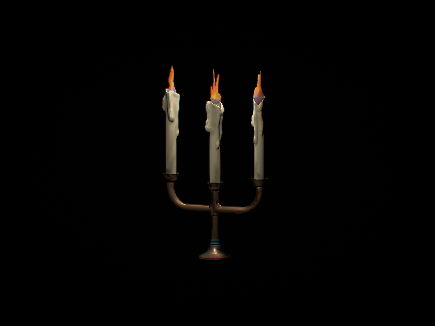 Haunted flickering candelabra wall hanging.