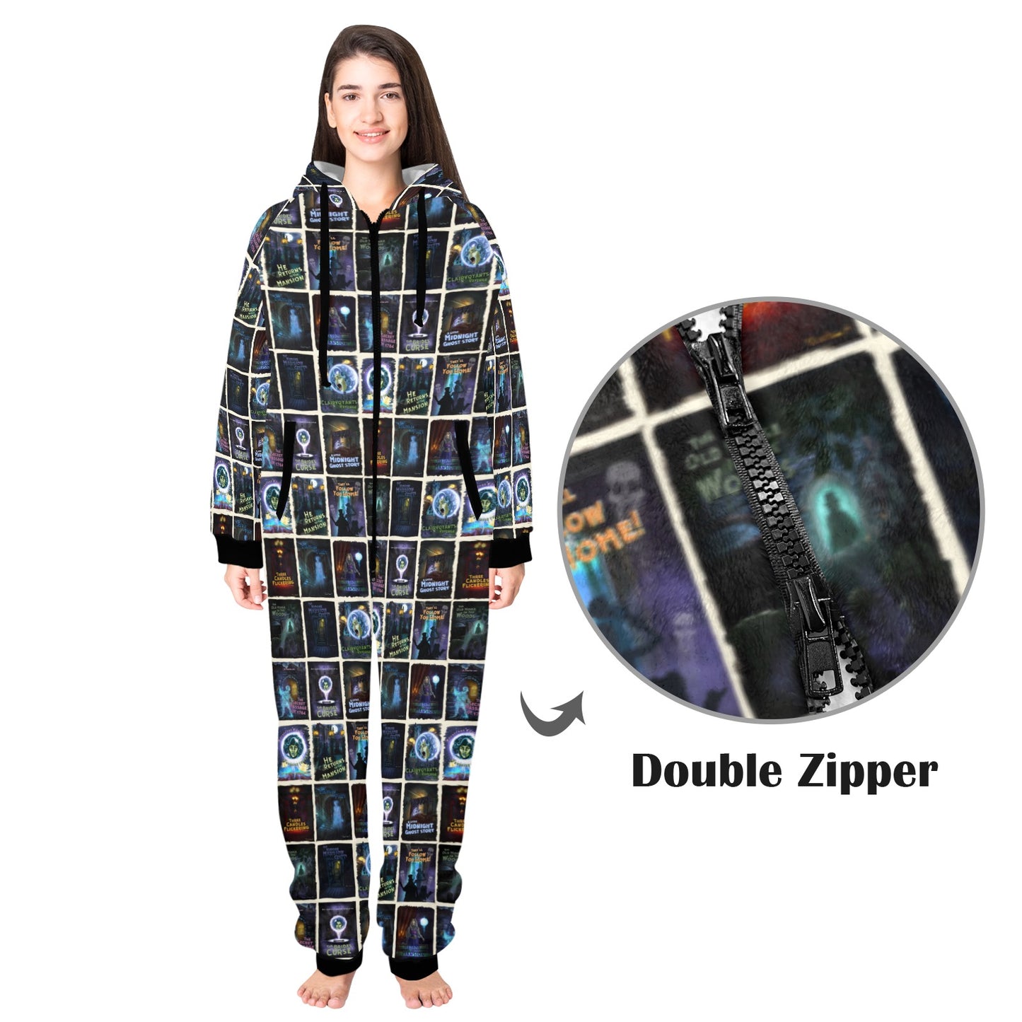 Mansion Comic Unisex One-Piece Zip Up Hooded Pajamas