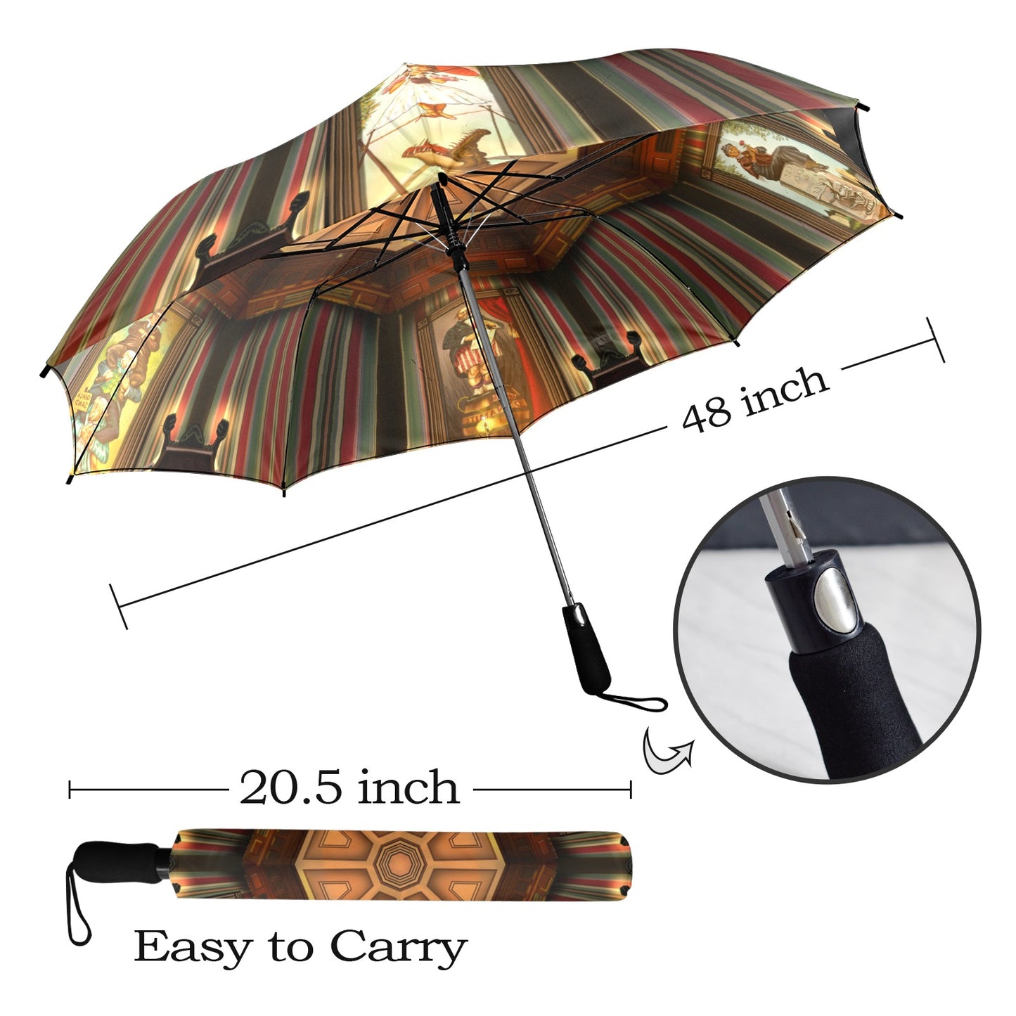 Stretching Portrait Gallery Semi-Automatic Foldable Umbrella (Model U12)