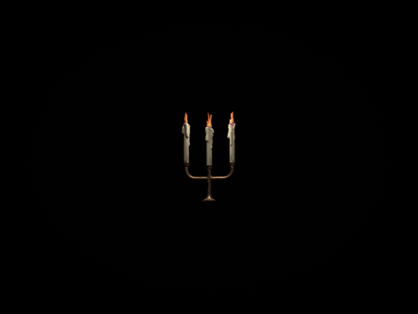 Haunted flickering candelabra wall hanging.