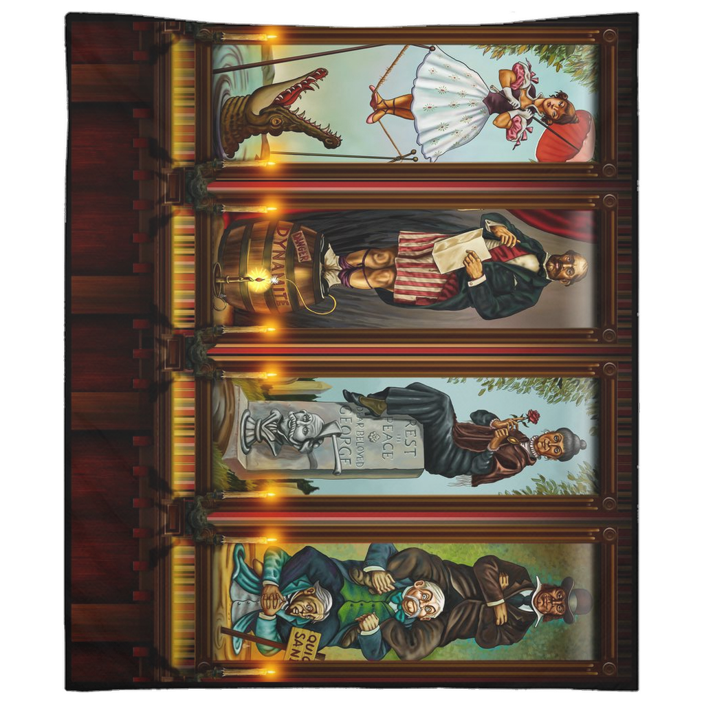 The Stretching Room - illustrated by Topher Adam, topher Adam Backdrops