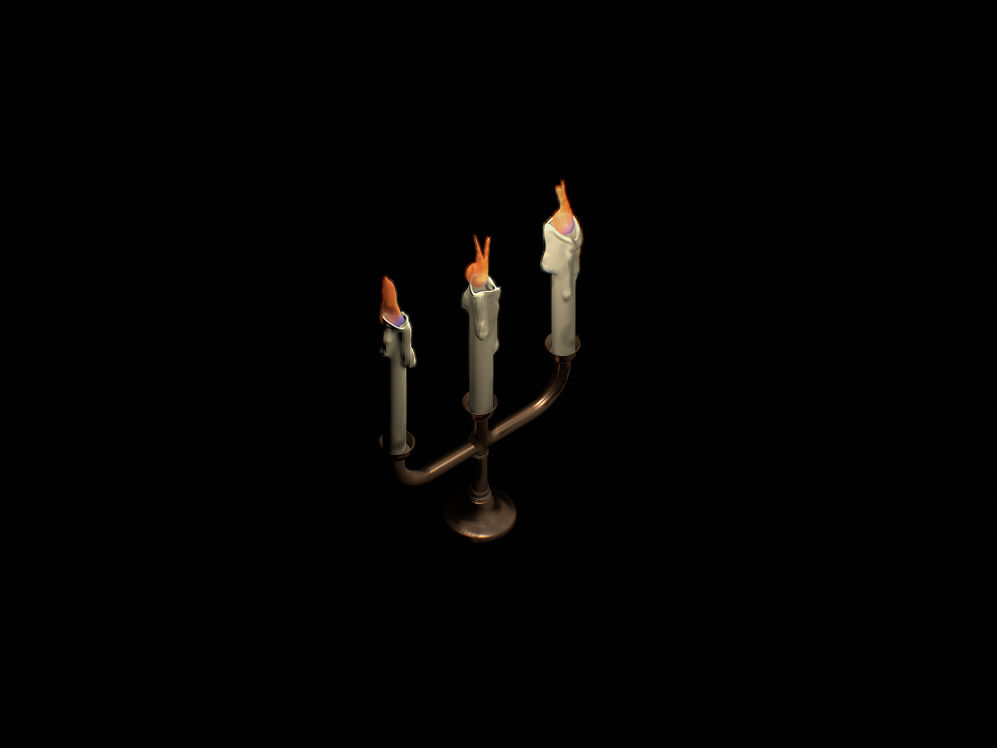 Haunted flickering candelabra wall hanging.