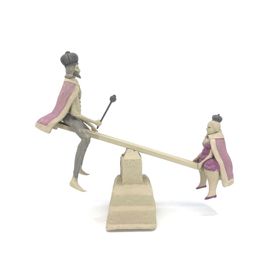 Rare “Royal Seesaw" - King and Queen Seesaw Relics Sculpture by IFM