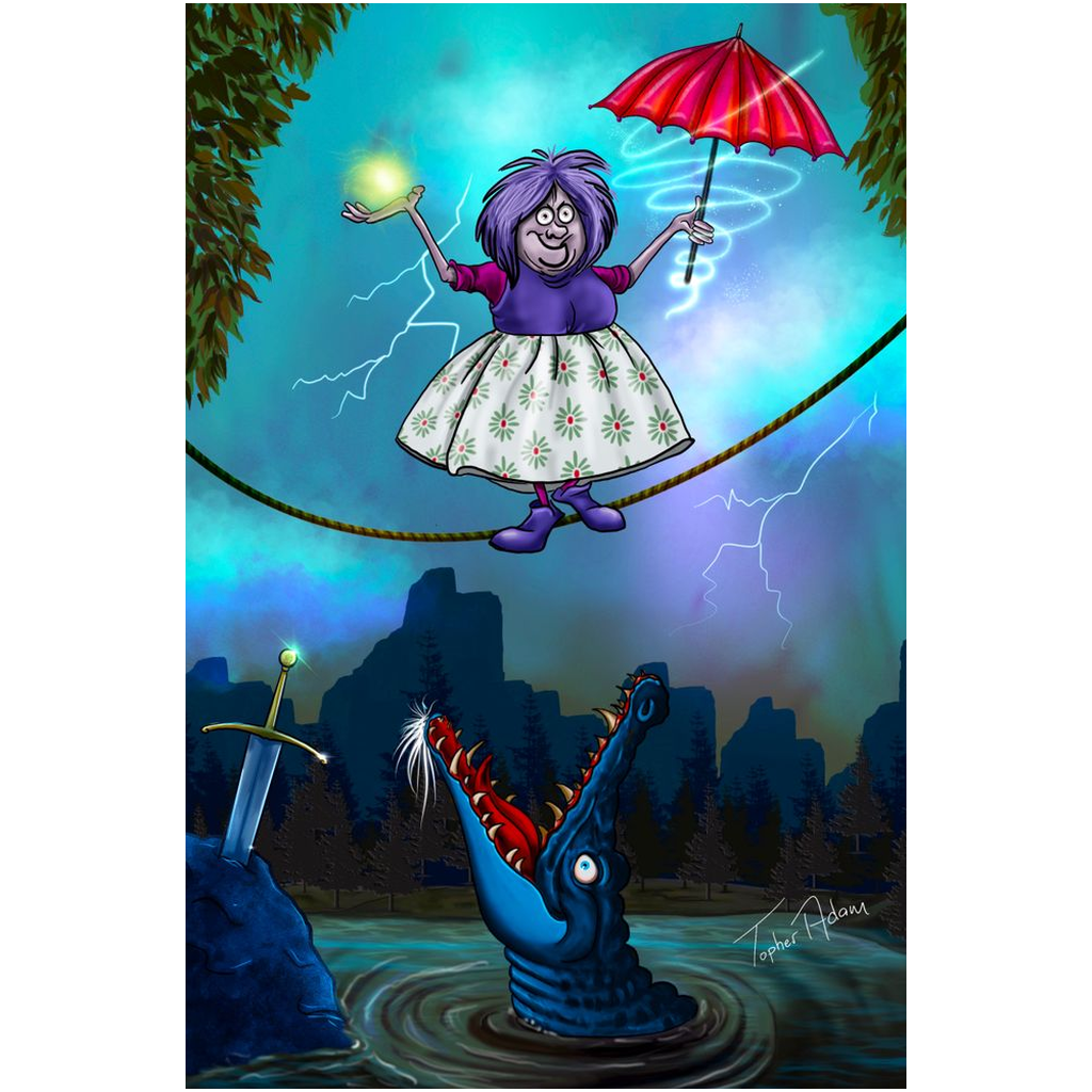 Madame Mim stretching portrait by Topher Adam Giclee Art Prints