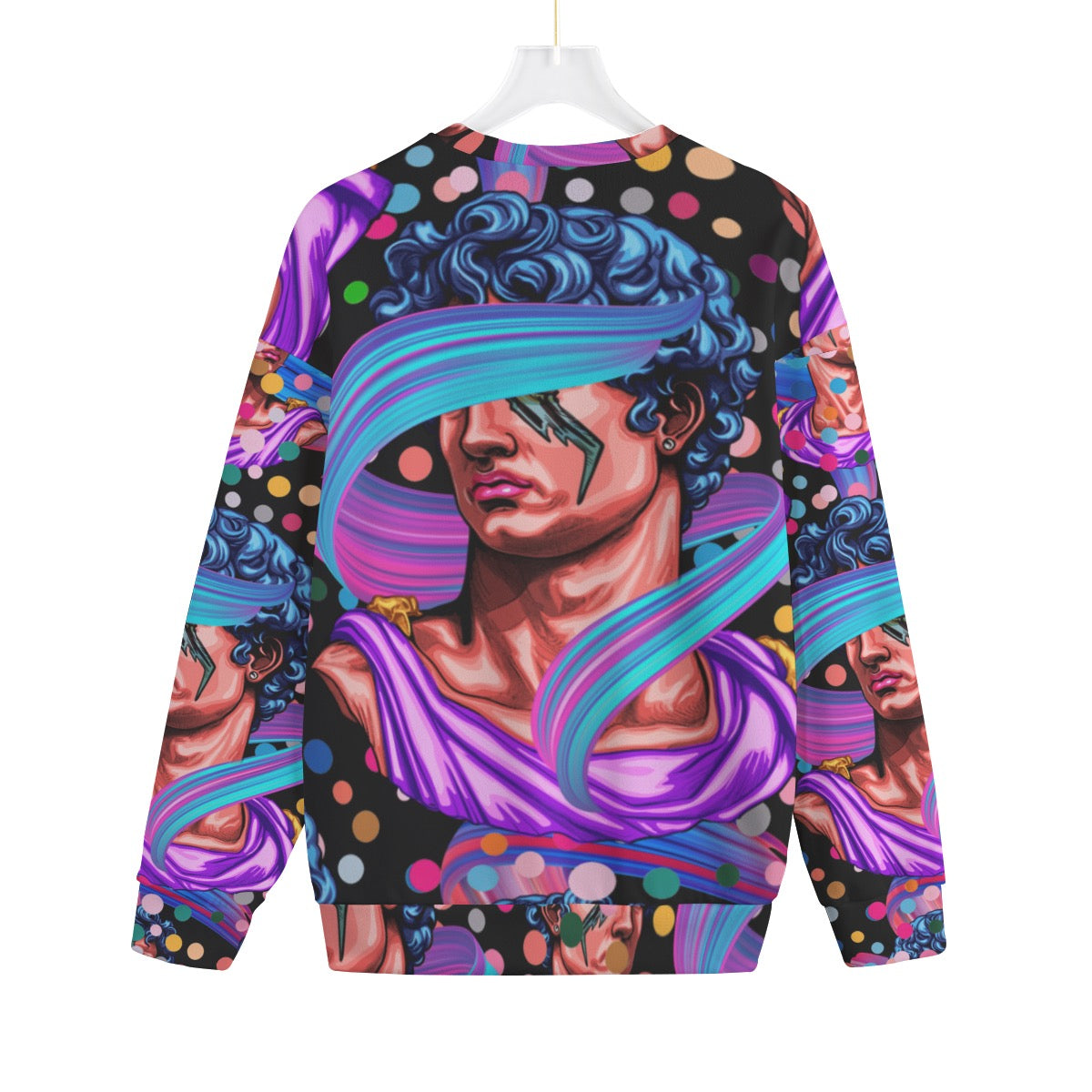 Colorful David Unisex Knitted Fleece Sweater | Plus Size