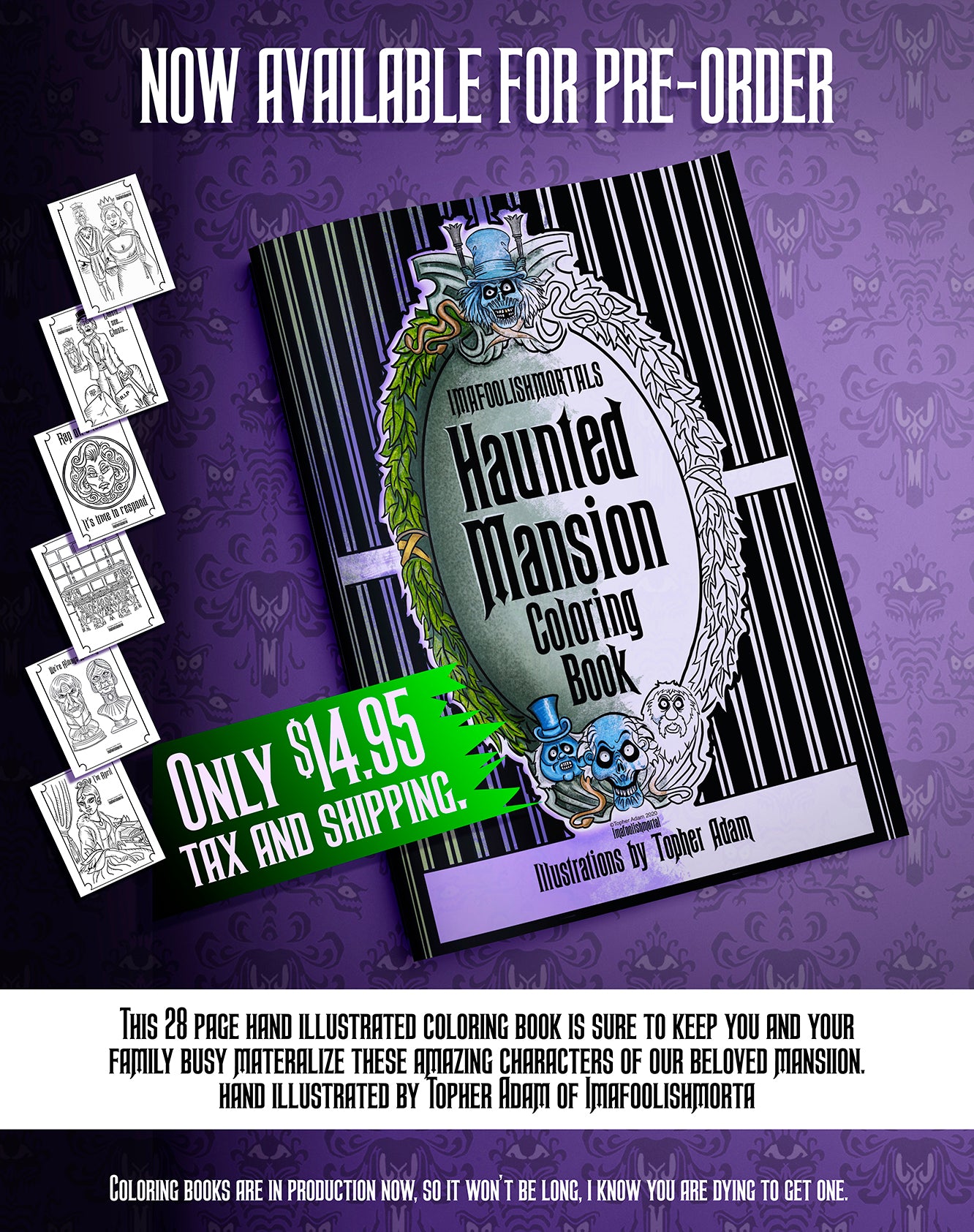 Imafoolishmortal's Haunted Mansion Coloring Book