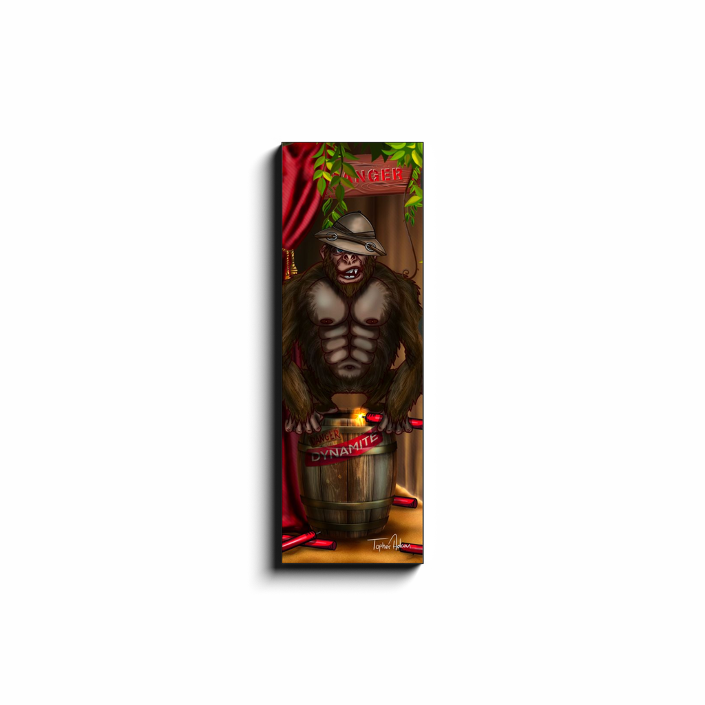 Dumb Gorilla Canvas Wrap by Topher Adam