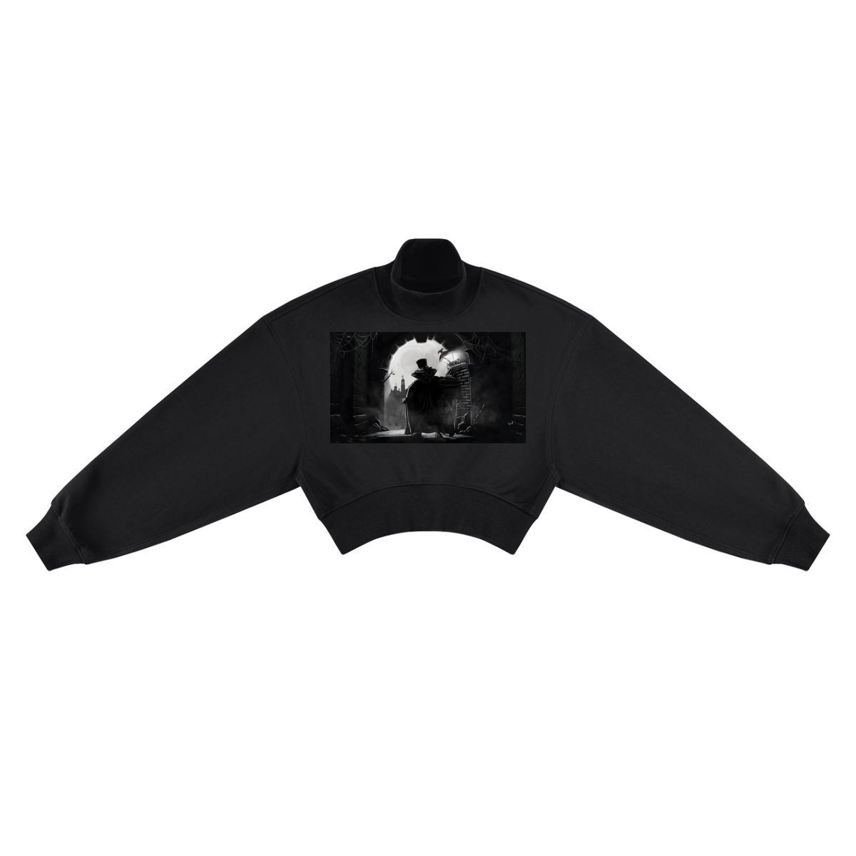 Women's Crop Mock Neck Sweatshirt