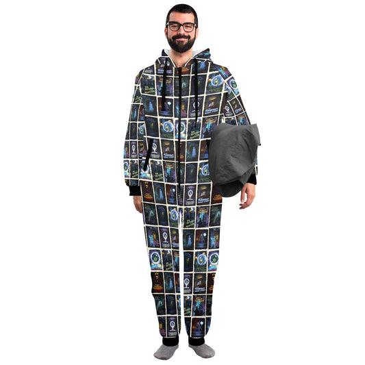 Mansion Comic Unisex One-Piece Zip Up Hooded Pajamas