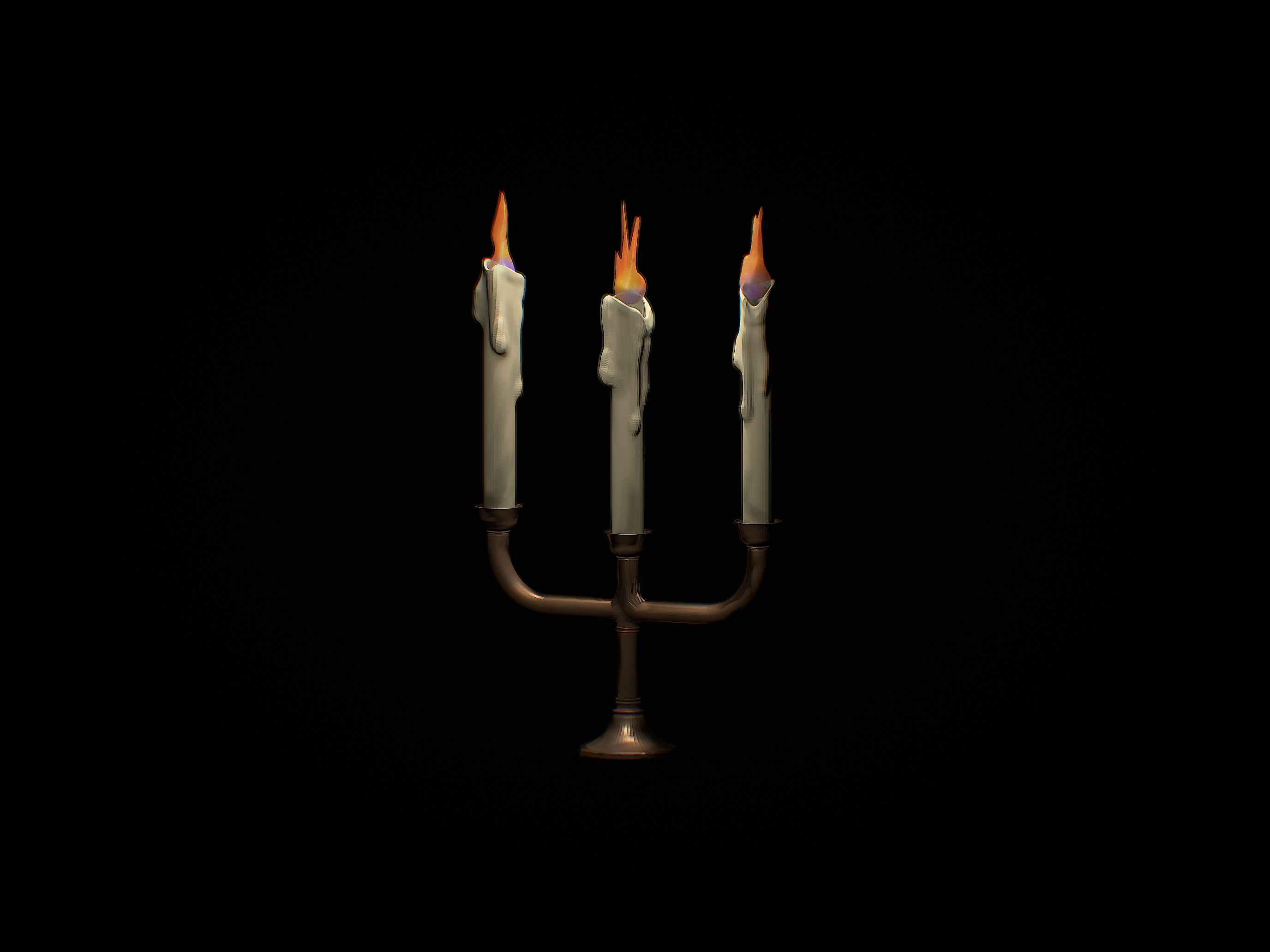 Haunted flickering candelabra wall hanging.
