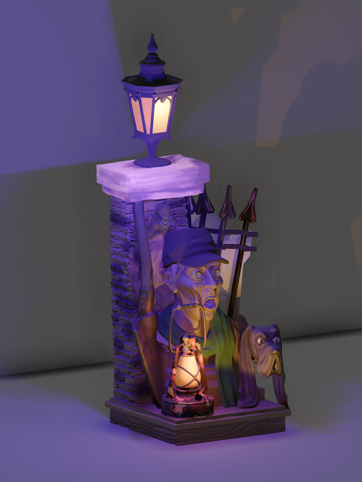 Caretaking bust lamp