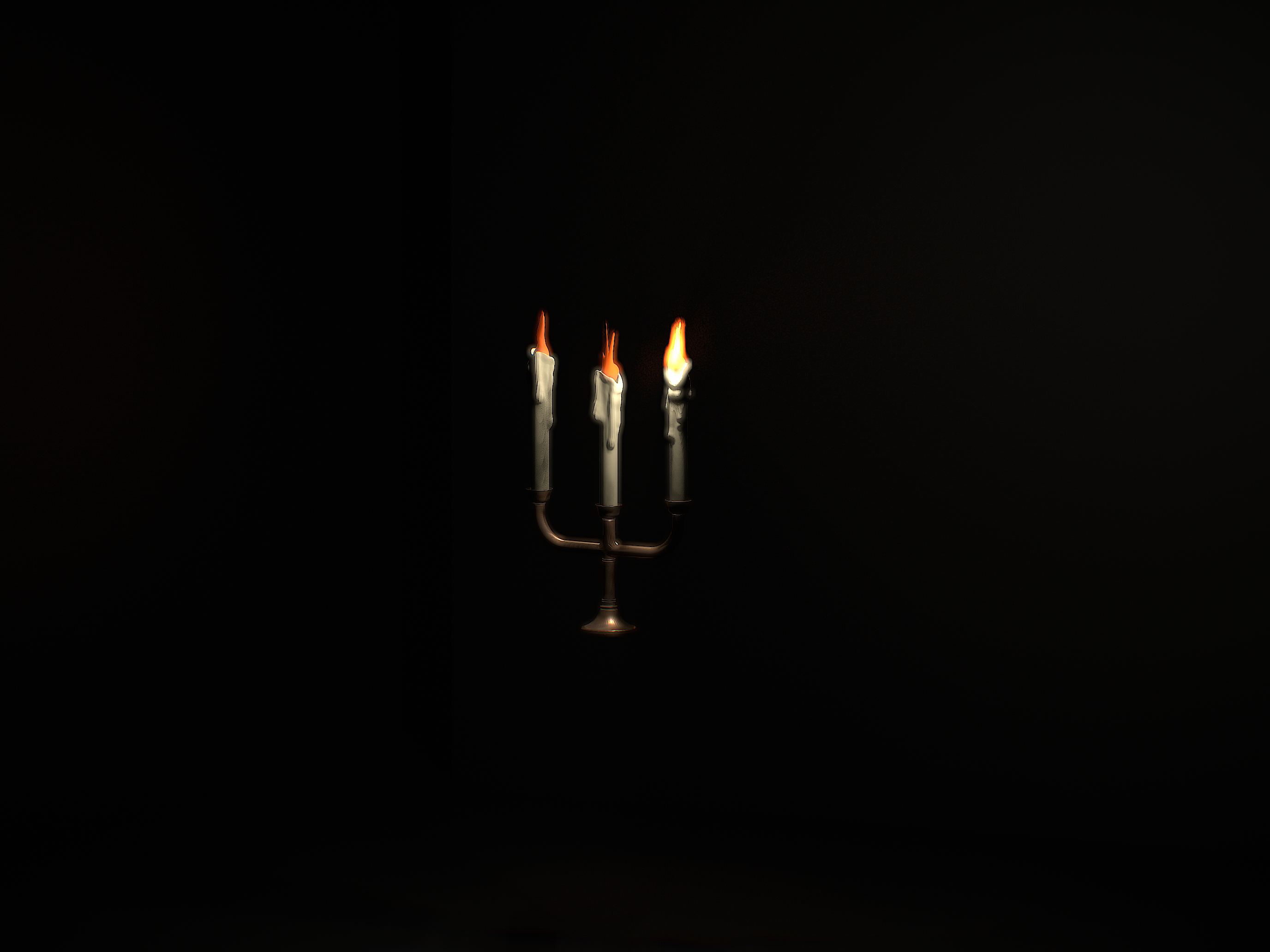 Haunted flickering candelabra wall hanging.