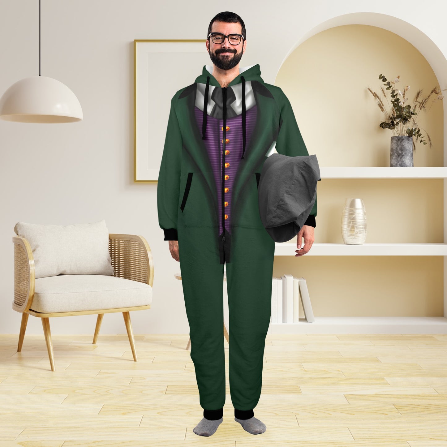 Butler Unisex One-Piece Zip Up Hooded Pajamas