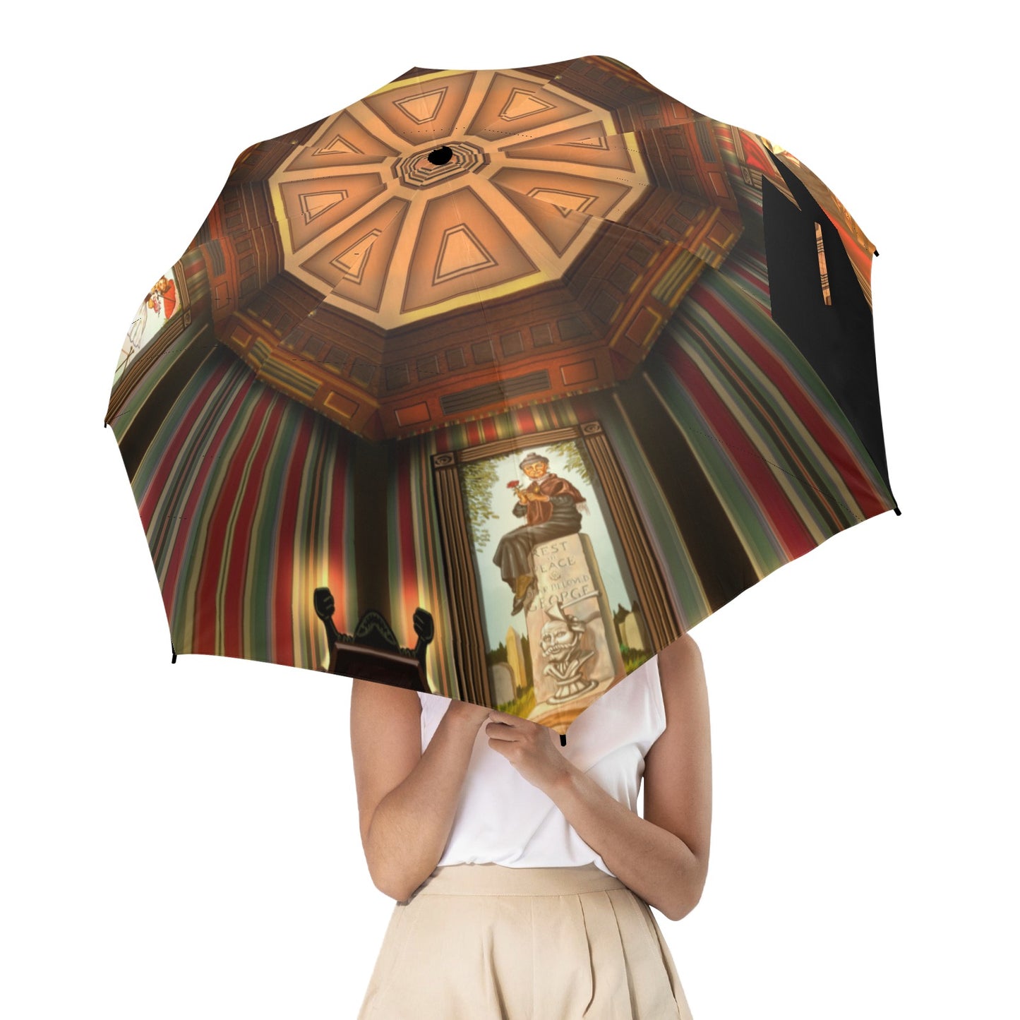 Stretching Portrait Gallery Semi-Automatic Foldable Umbrella (Model U12)