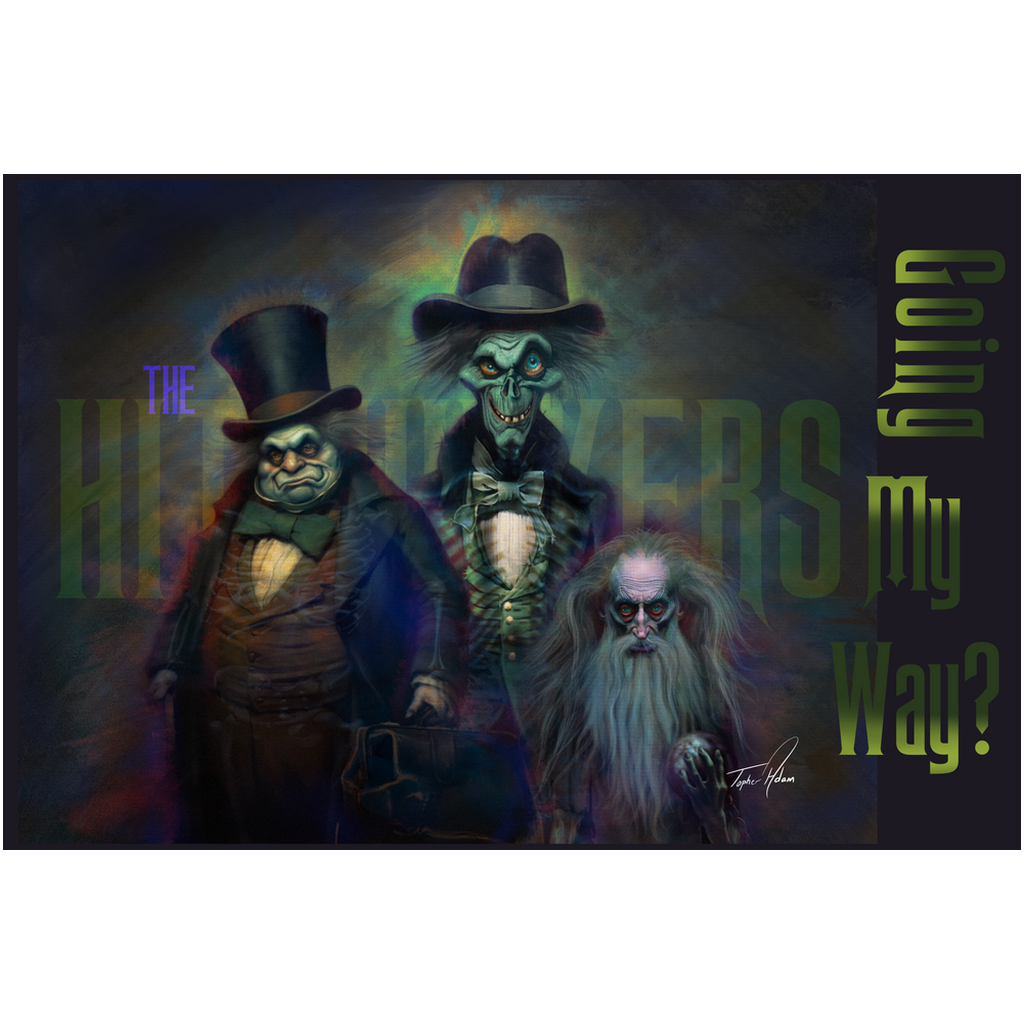 Going my way illustration of the Hitchhikers by Topher Adam Giclee Art Prints