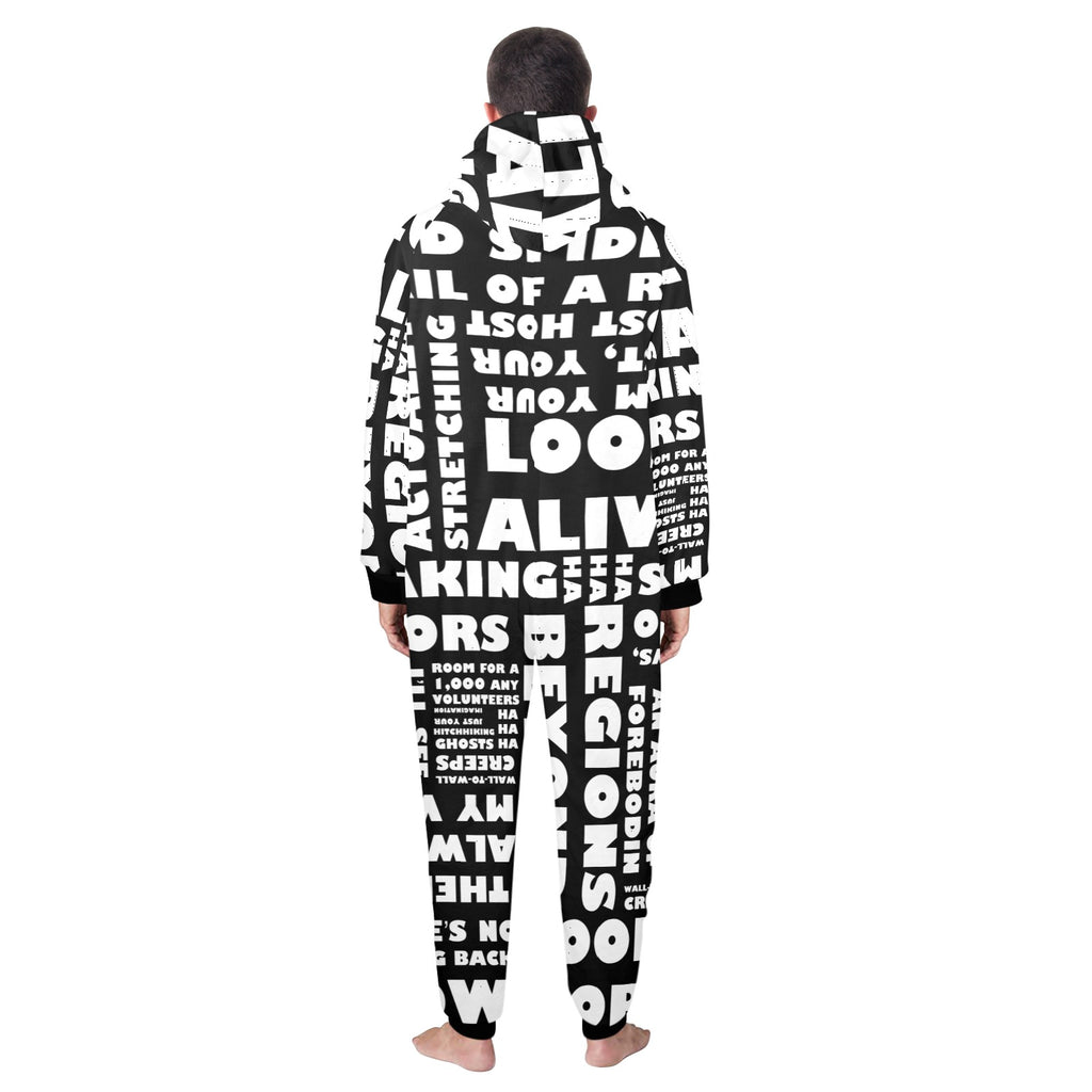 Haunted Mansion Ghoulish quotes Unisex One-Piece Zip Up Hooded Pajamas