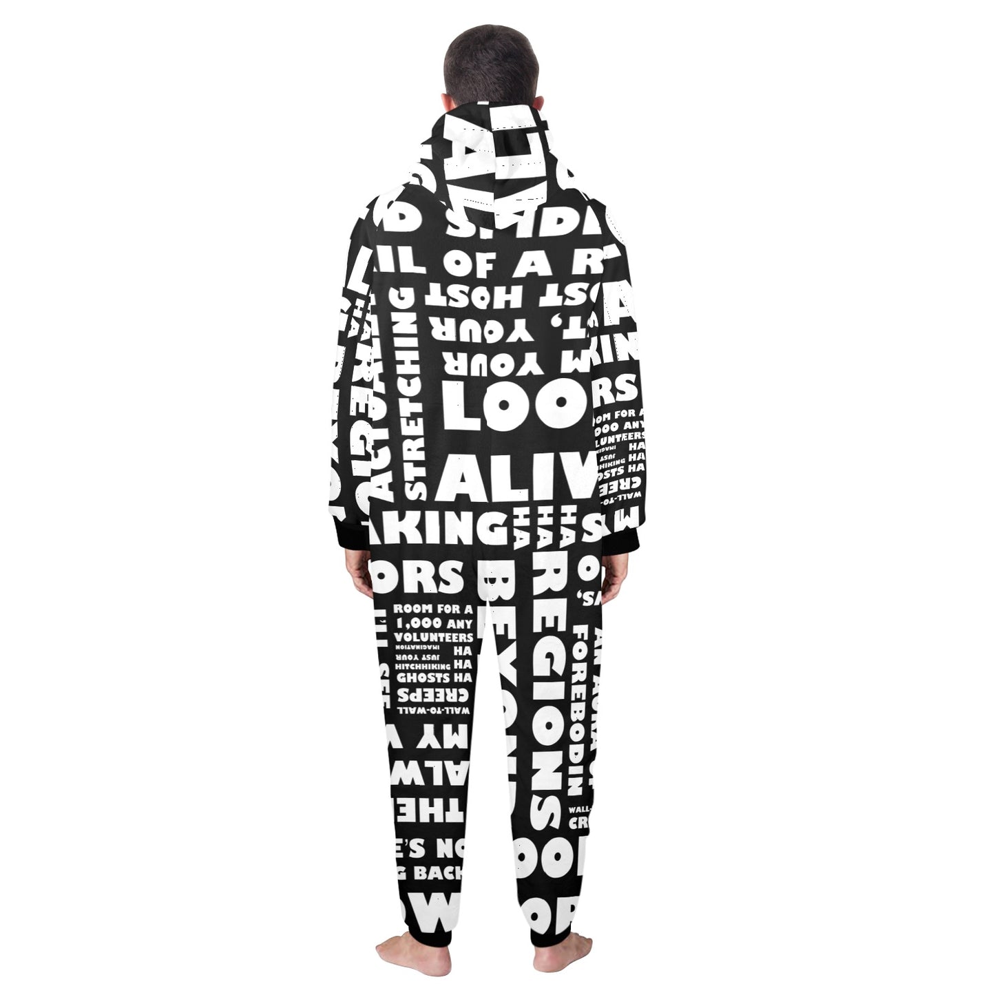 Haunted Mansion Ghoulish quotes Unisex One-Piece Zip Up Hooded Pajamas