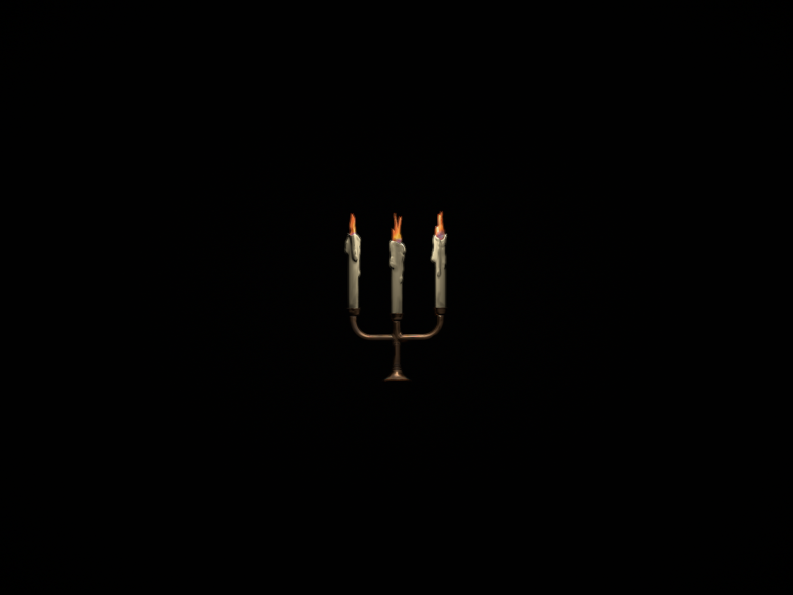 Haunted flickering candelabra wall hanging.