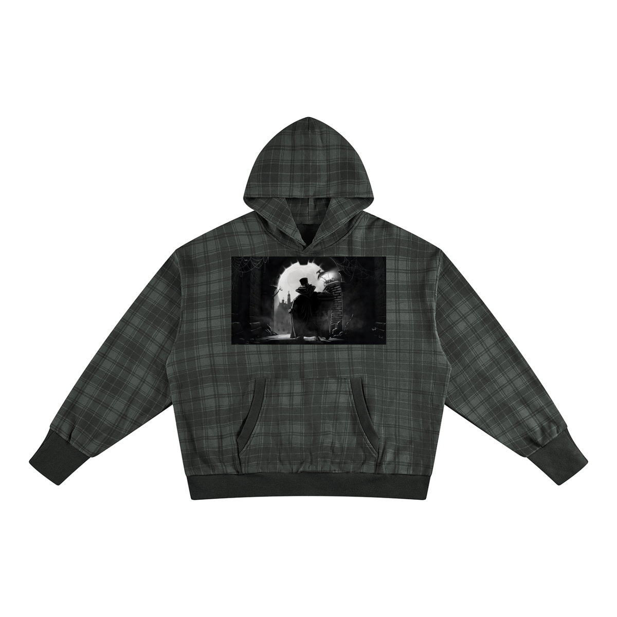 Unisex Plaid Color Block Hoodie