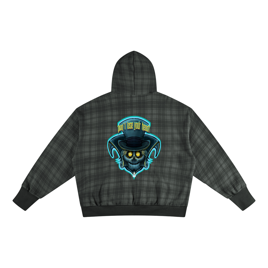 Unisex Plaid Color Block Hoodie
