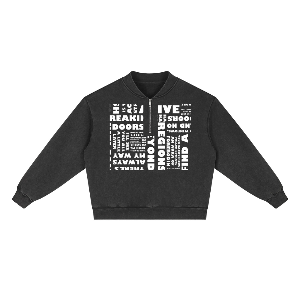 Unisex Vintage Wash Fleece Quarter Zip Sweatshirt