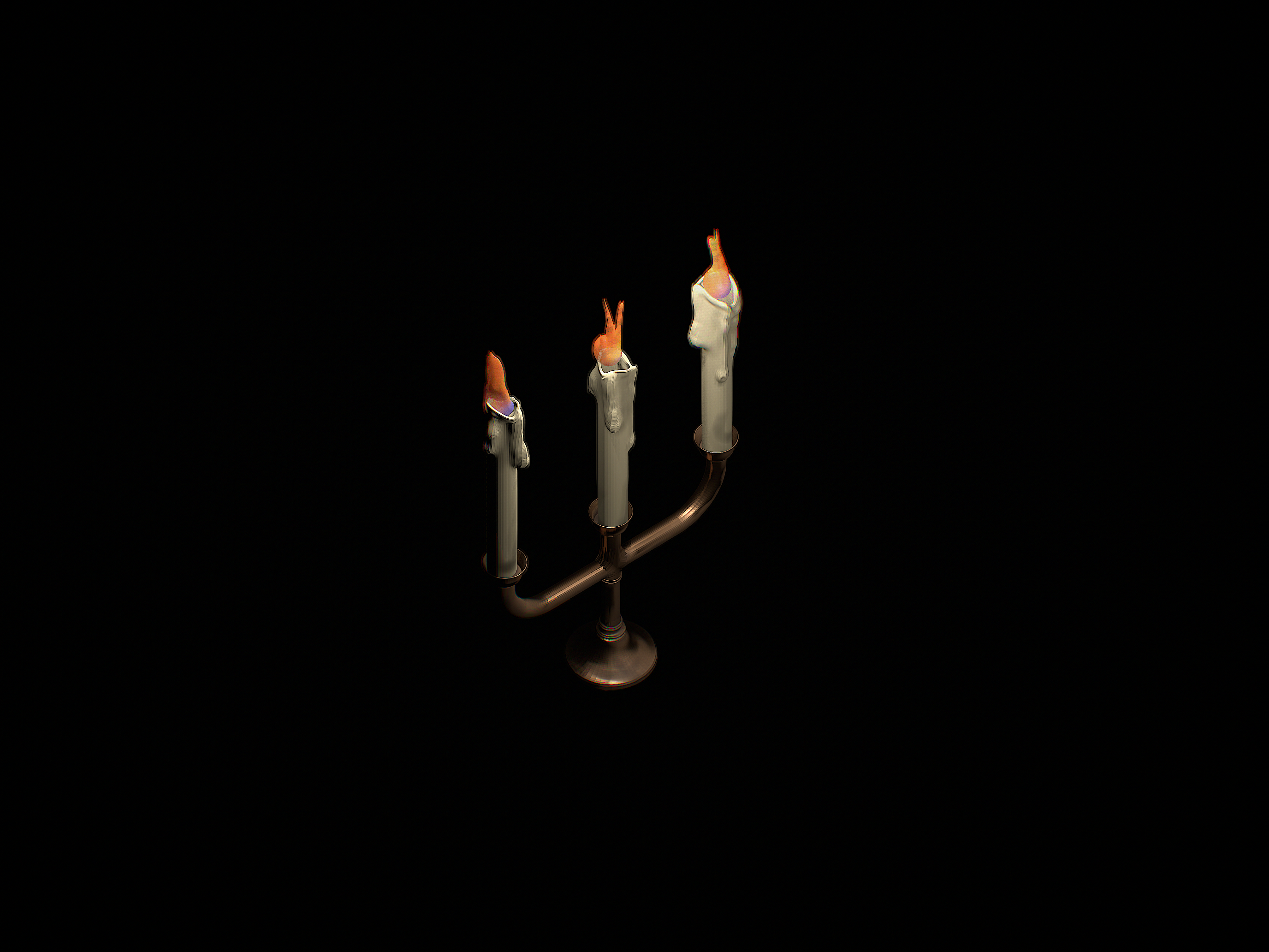 Haunted flickering candelabra wall hanging.