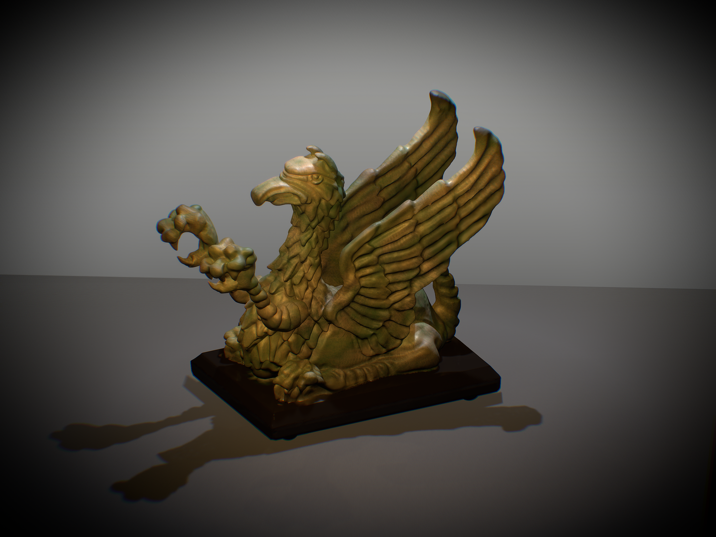 Gryphon statue, recreated and sculpted