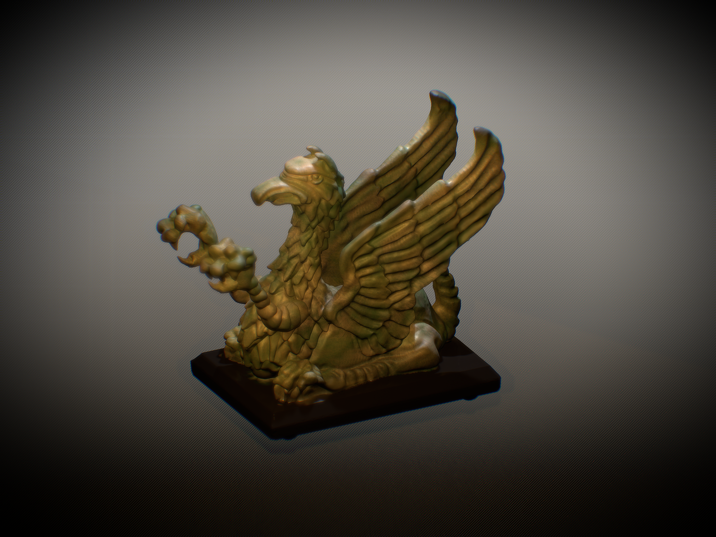 Gryphon statue, recreated and sculpted