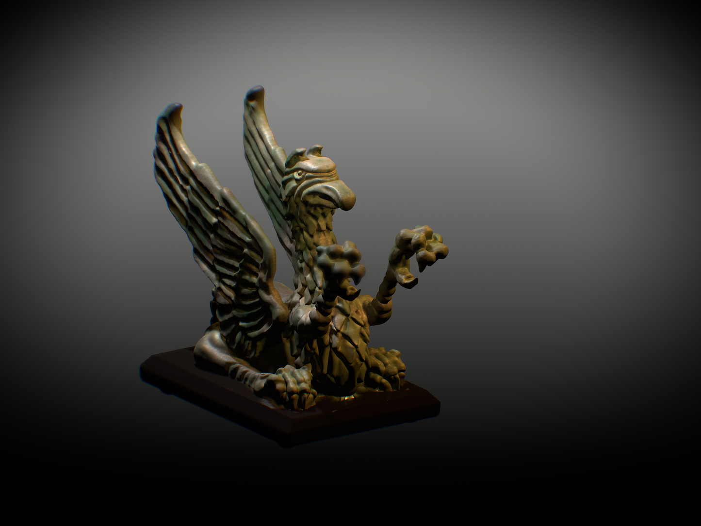 Gryphon statue, recreated and sculpted