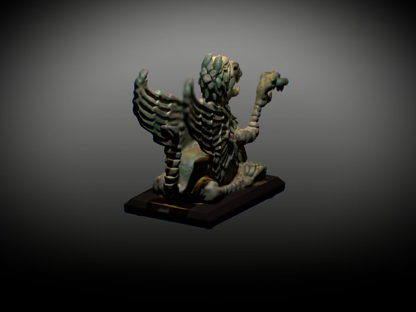 Gryphon statue, recreated and sculpted