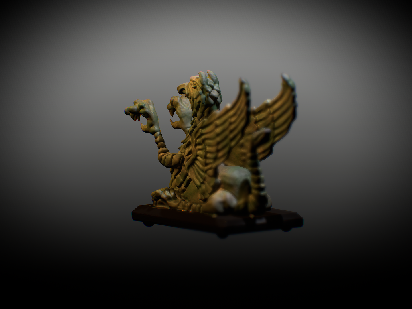 Gryphon statue, recreated and sculpted