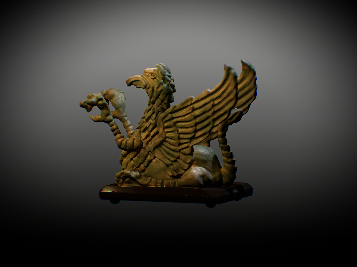 Gryphon statue, recreated and sculpted