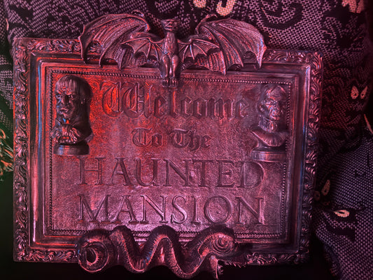 Welcome to the Haunted Mansion plaque