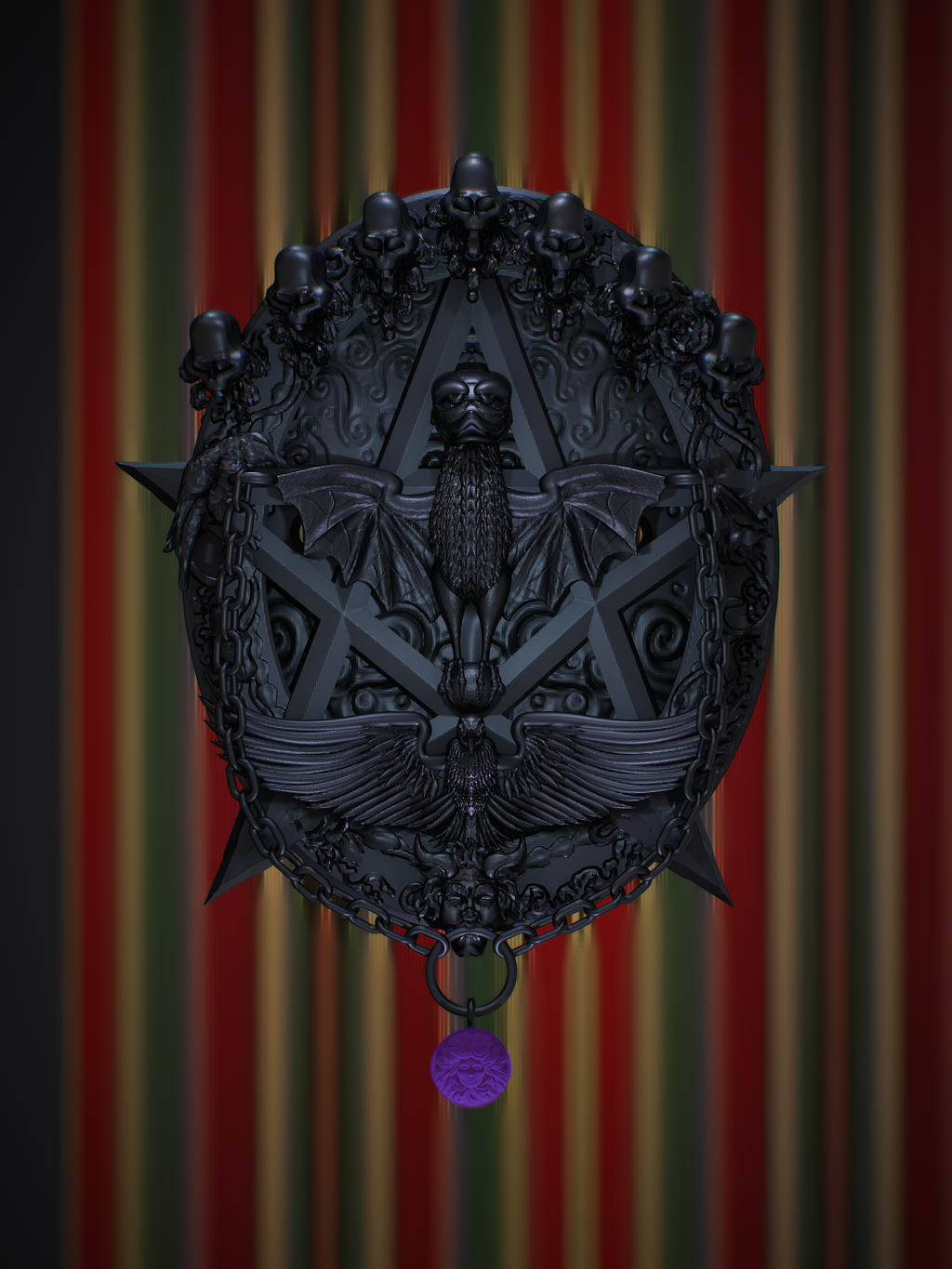 Haunted Pentagram Halloween tree topper