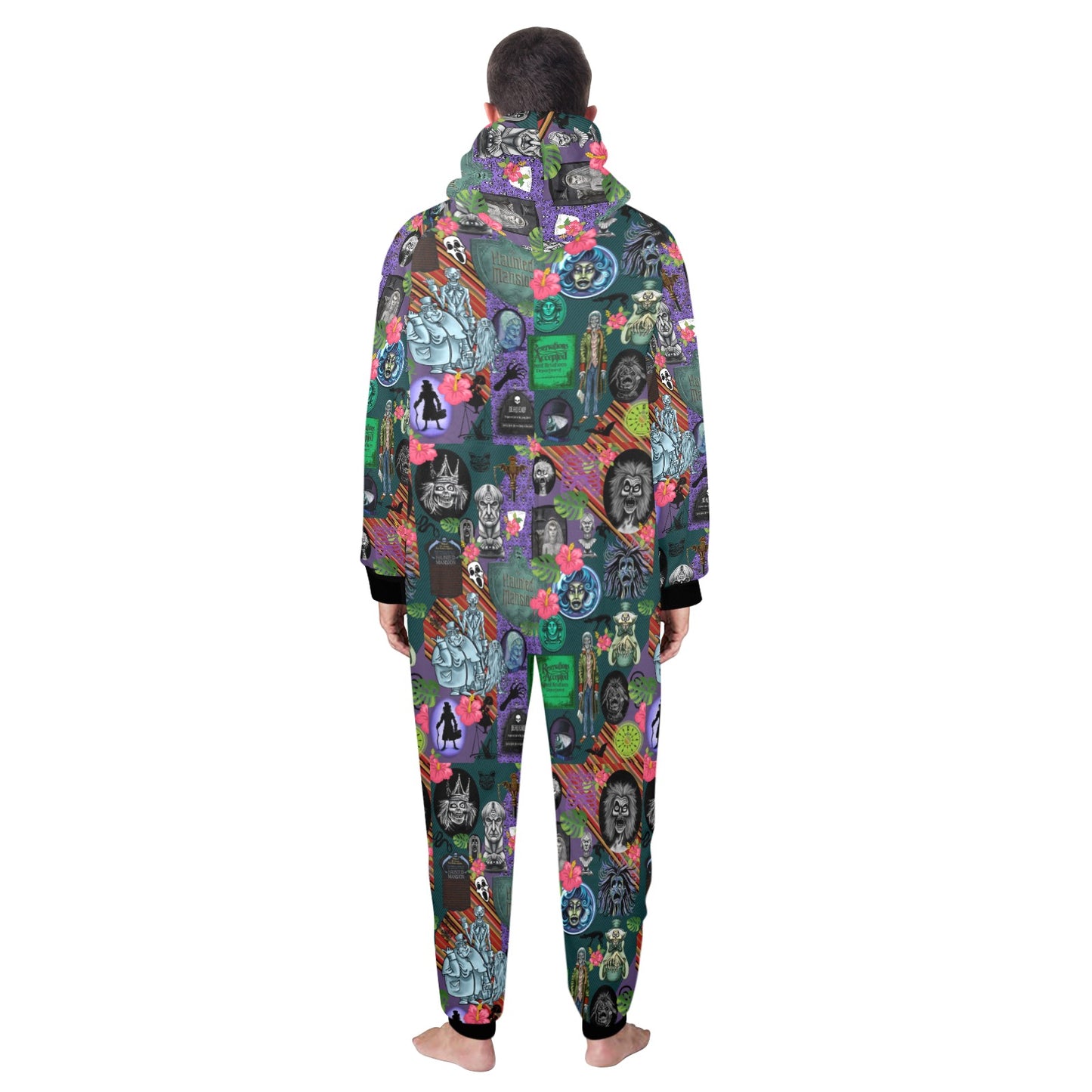Tropical Mansion Unisex One-Piece Zip Up Hooded Pajamas