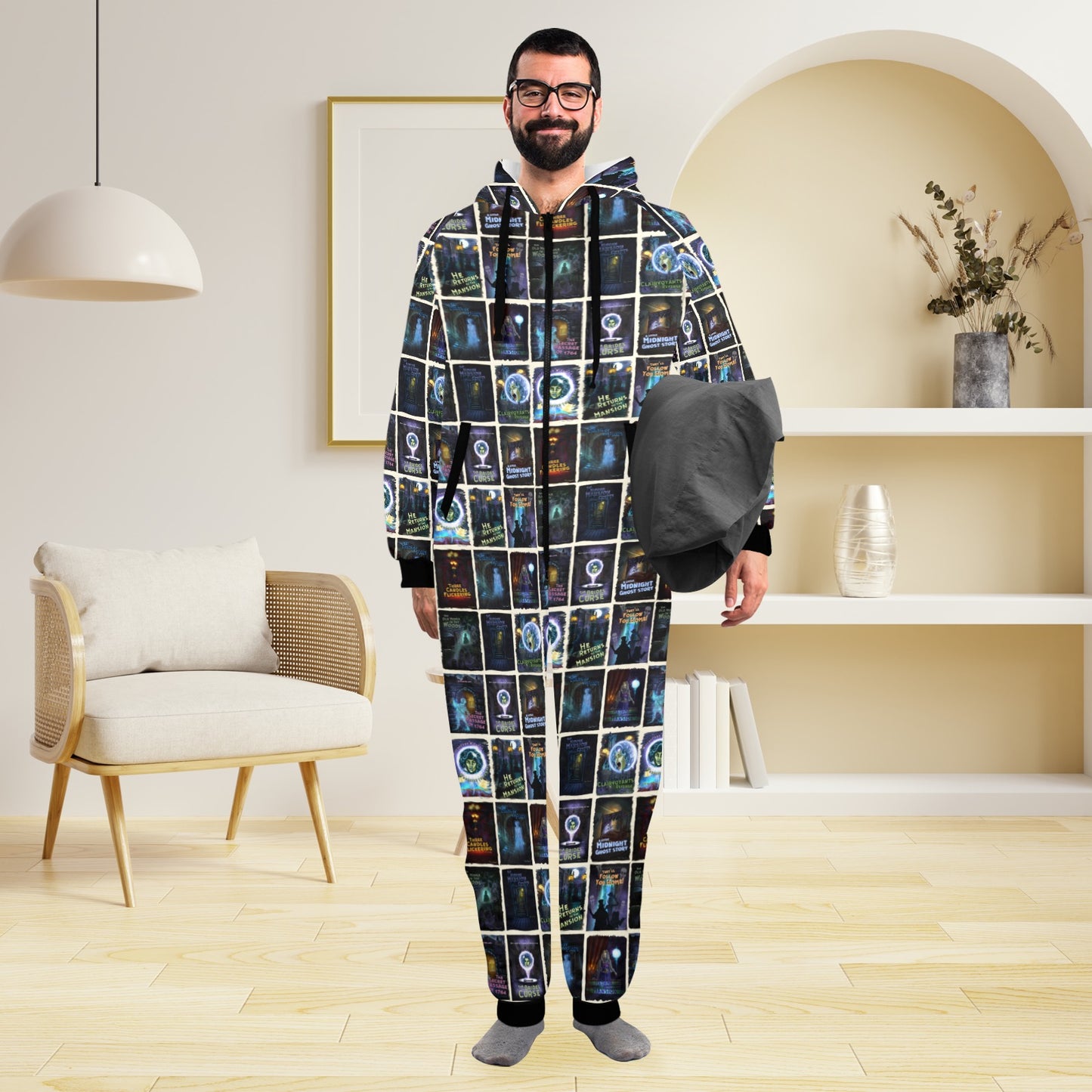 Mansion Comic Unisex One-Piece Zip Up Hooded Pajamas