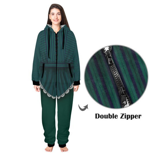 Maid Unisex One-Piece Zip Up Hooded Pajamas