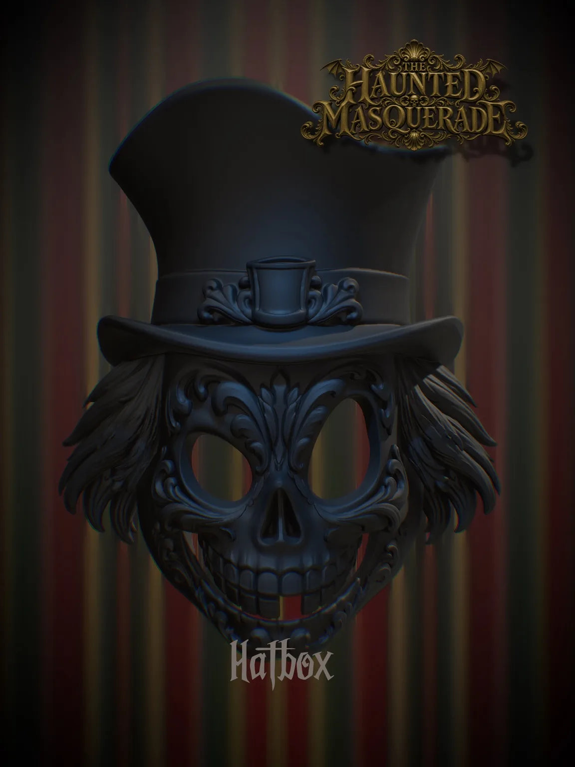 Hatbox - The Haunted Masquerade sculptural mask by Topher Adam
