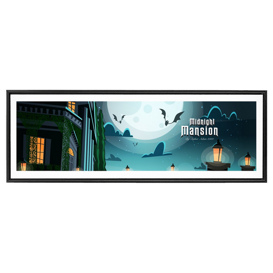 Mansion at Midnight Framed Canvas Wraps