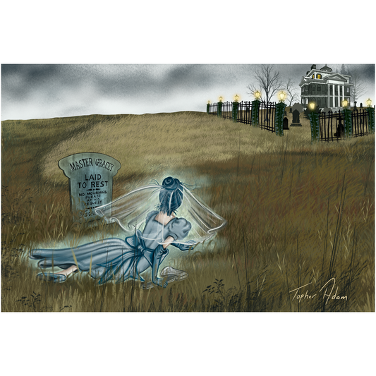 A ghost bride in a field Giclee Art Print by Topher Adam