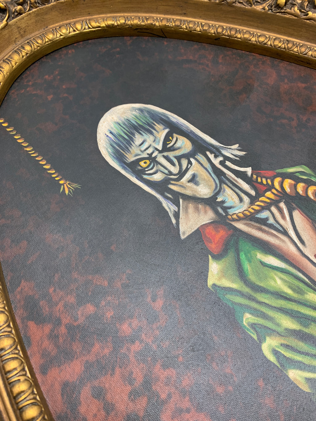 Haunted Mansion Hatchet Man acrylic on canvas giclee by Topher Adam commission