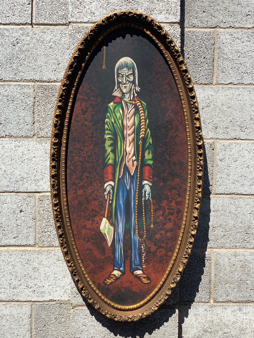 Haunted Mansion Hatchet Man acrylic on canvas giclee by Topher Adam commission