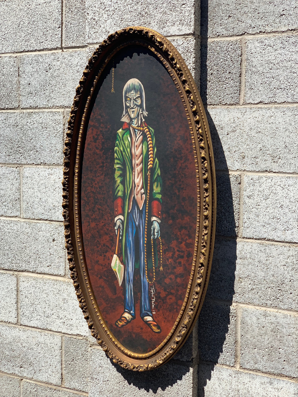 Haunted Mansion Hatchet Man acrylic on canvas giclee by Topher Adam commission