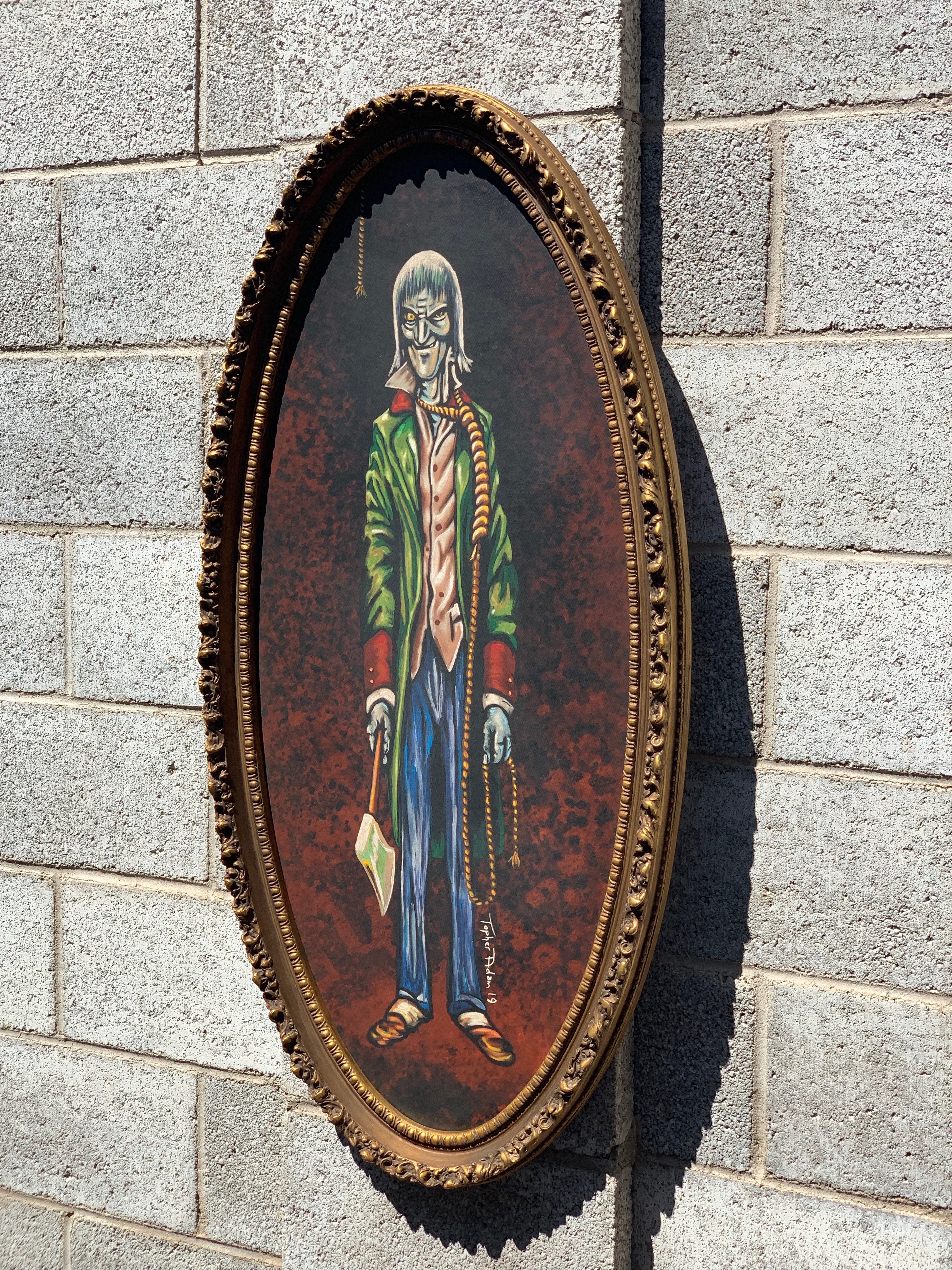 Haunted Mansion Hatchet Man acrylic on canvas giclee by Topher Adam commission