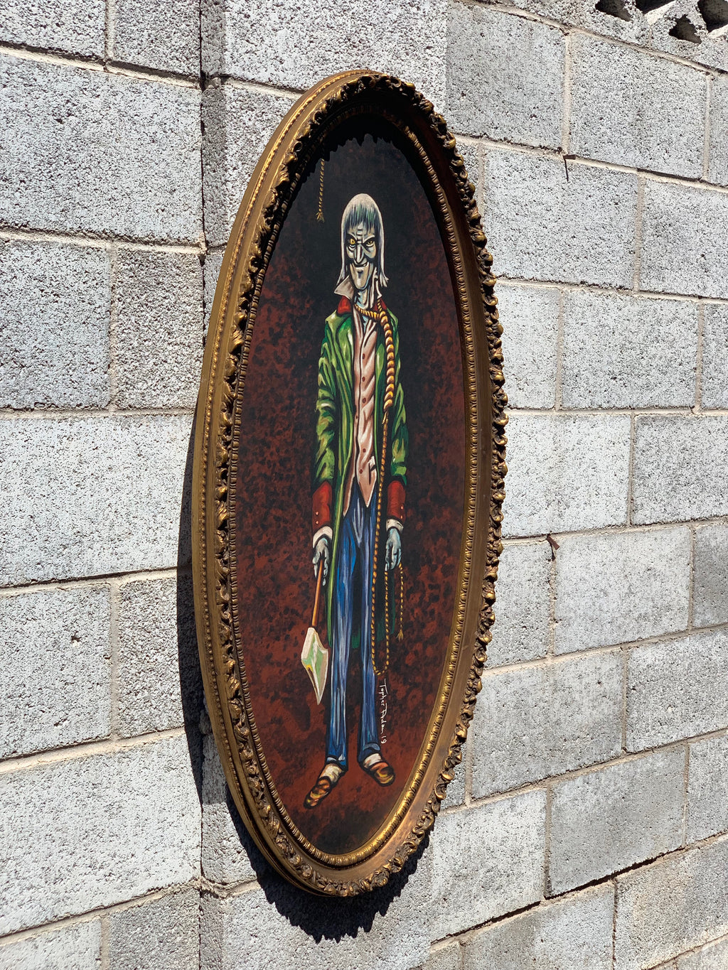 Haunted Mansion Hatchet Man acrylic on canvas giclee by Topher Adam commission