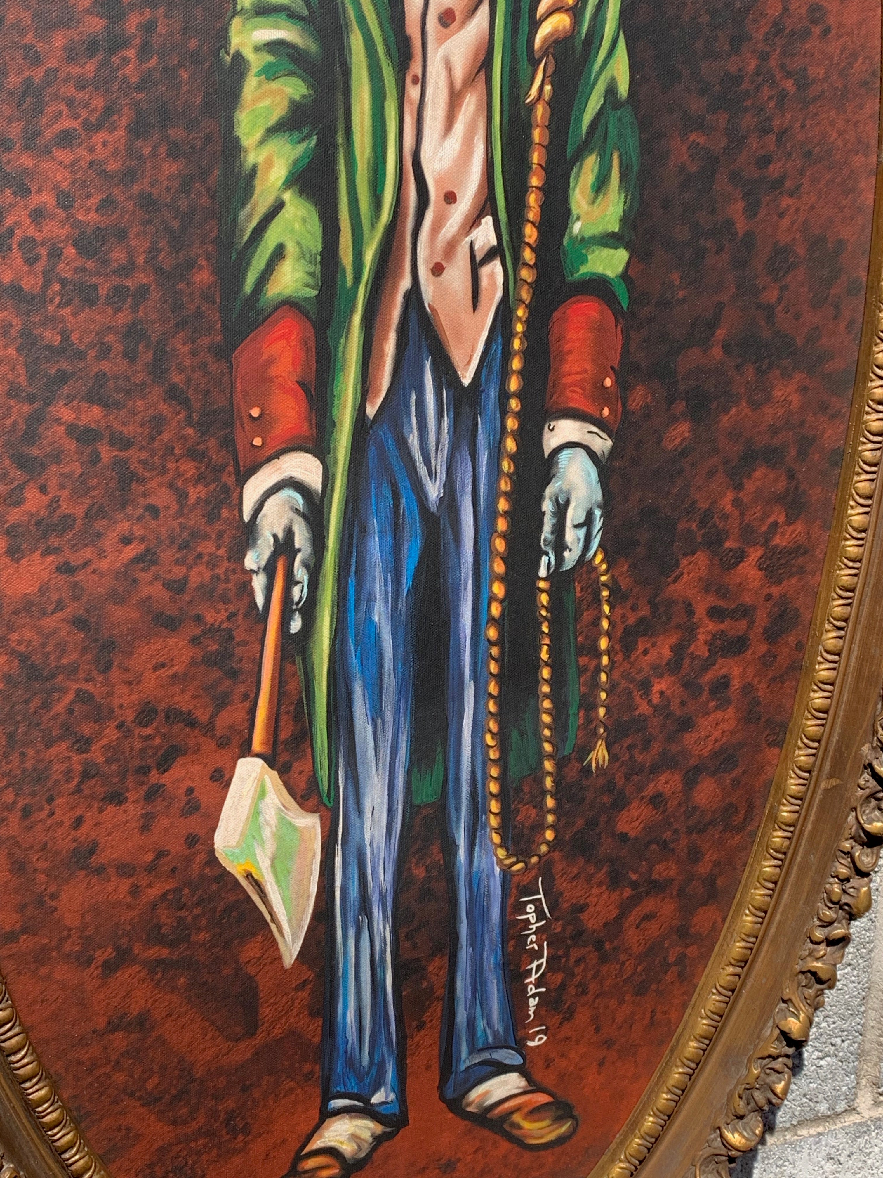 Haunted Mansion Hatchet Man acrylic on canvas giclee by Topher Adam commission