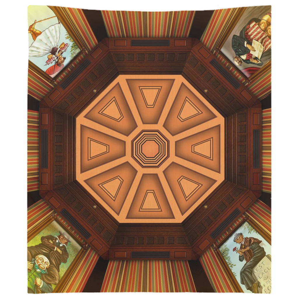Haunted Mansion Ceiling Backdrop by Topher Adam - Illustrated portraits by Imafoolishmortal