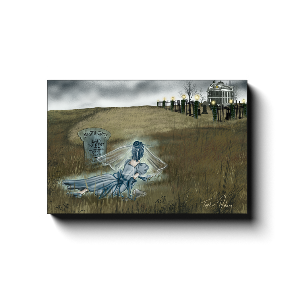 Ghost Bride in a field Canvas Wrap by Topher Adam