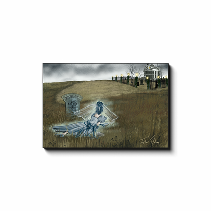Ghost Bride in a field Canvas Wrap by Topher Adam