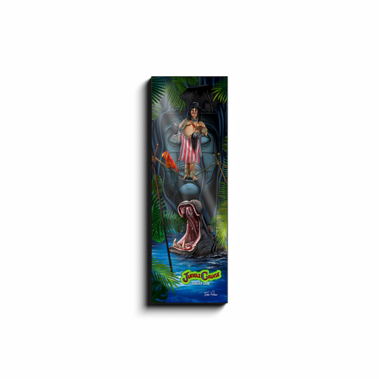 Trader Sam Jungle Cruise stretching portrait Canvas Wrap by Topher Adam